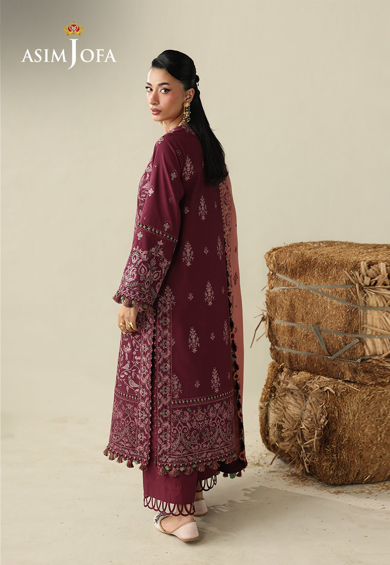 AJULK-06 Embroidered Rod Unstitched 3 Pcs