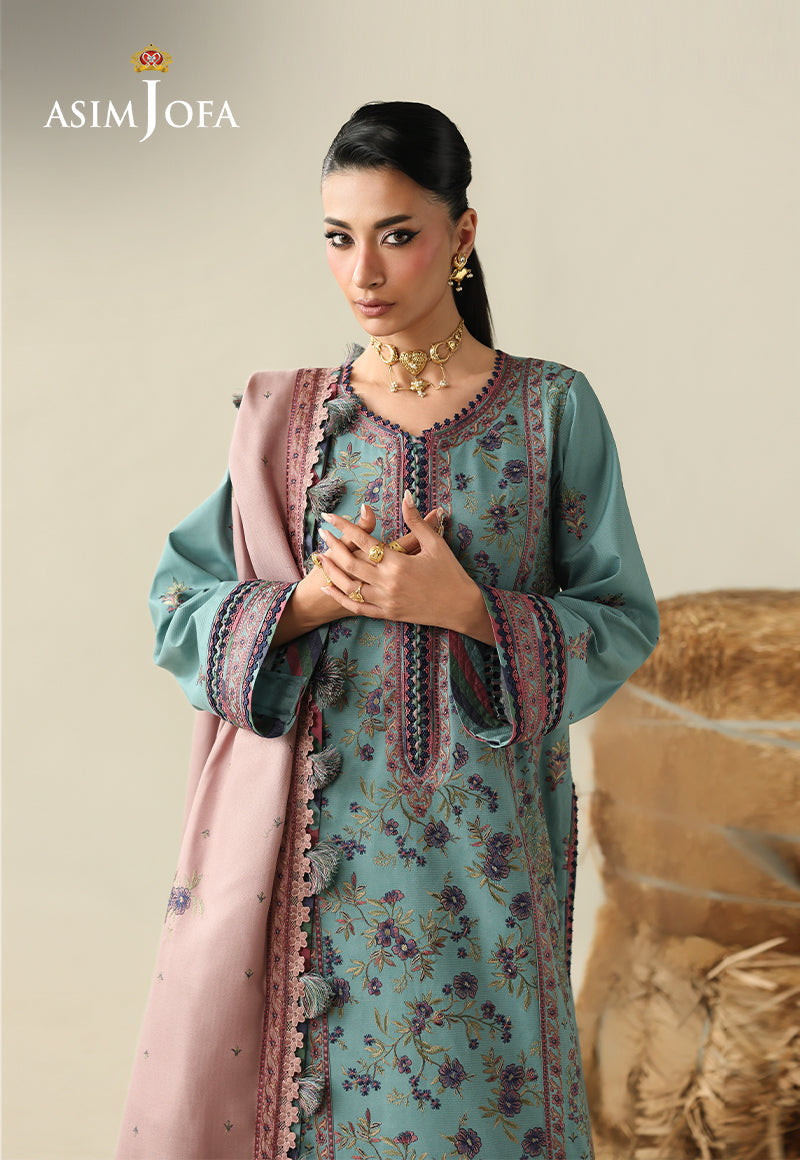 AJULK-03 Embroidered Rod Unstitched 3 Pcs