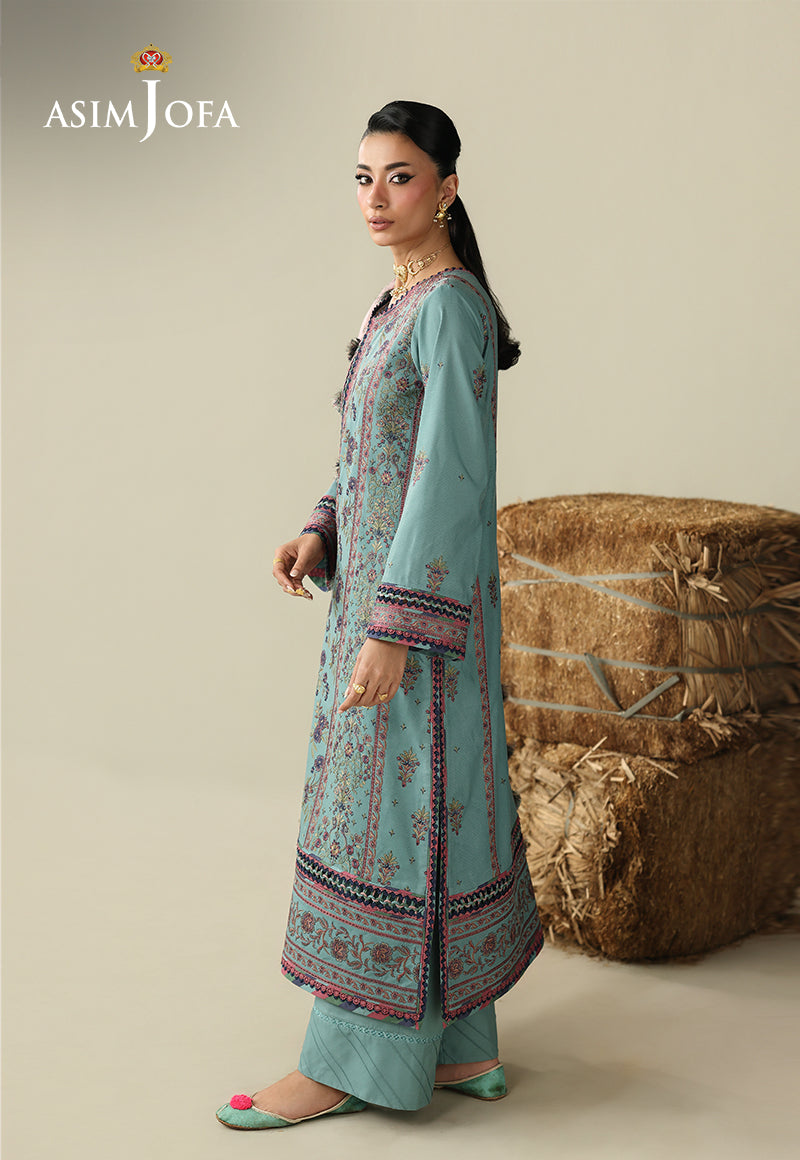 AJULK-03 Embroidered Rod Unstitched 3 Pcs