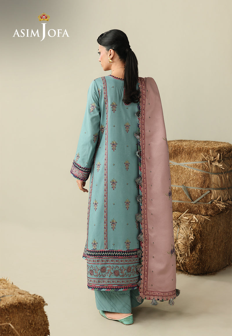 AJULK-03 Embroidered Rod Unstitched 3 Pcs