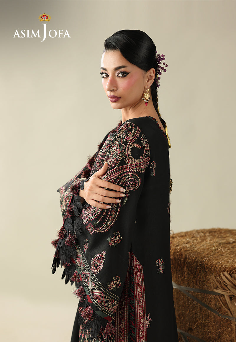 AJULK-01 Embroidered Herringbone Unstitched 3 Pcs