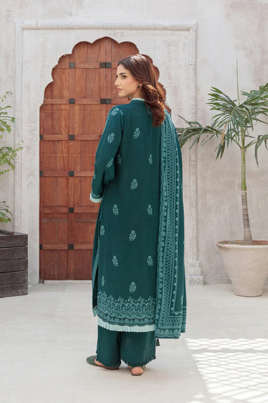 03 Piece Unstitched Pashmina Printed