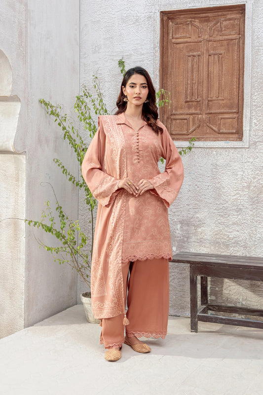 03 Piece Unstitched Pashmina Printed