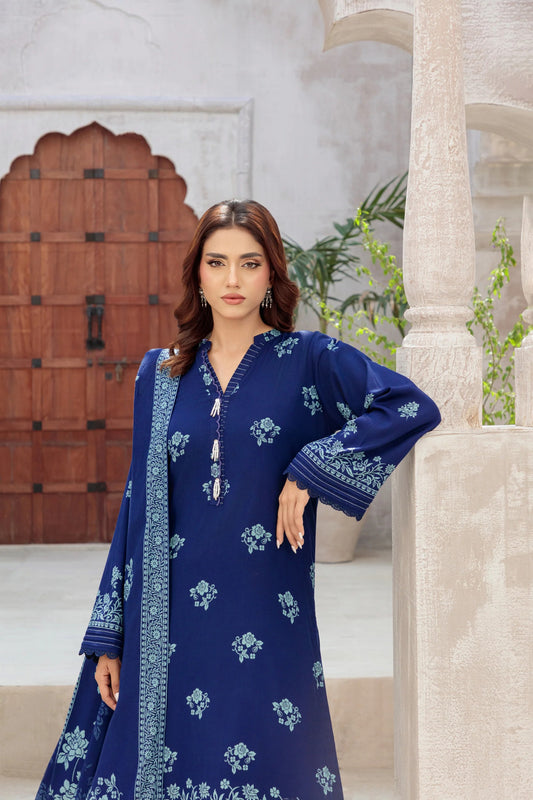 03 Piece Unstitched Pashmina Printed
