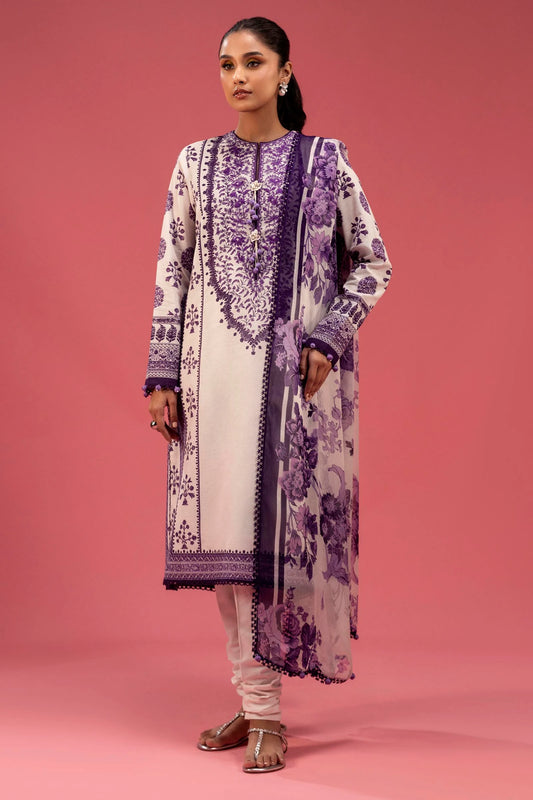 Unstitched Lawn 3 Piece Suit - 11B