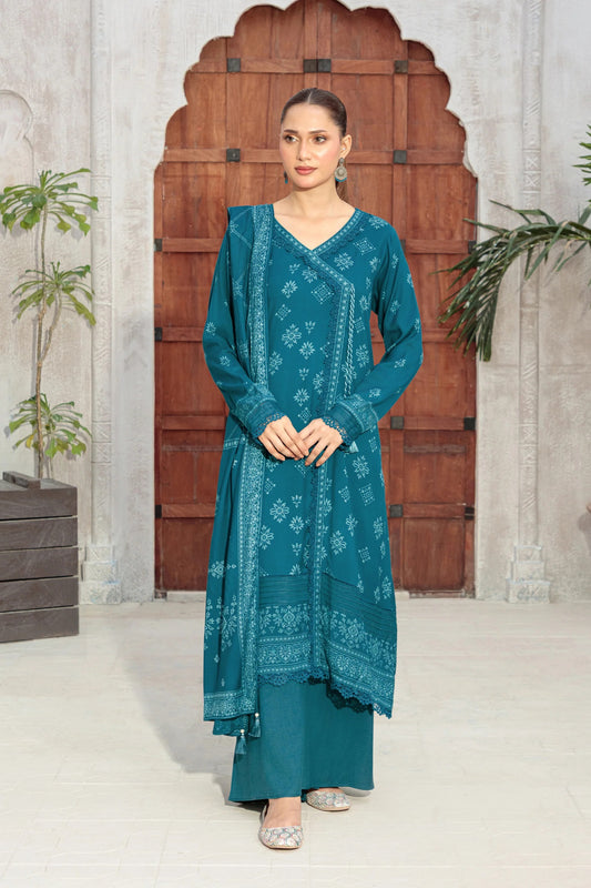 03 Piece Unstitched Pashmina Printed