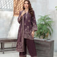 03 Piece Unstitched Pashmina Printed