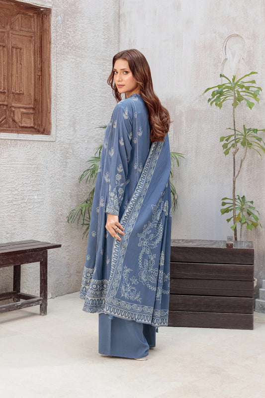 03 Piece Unstitched Pashmina Printed