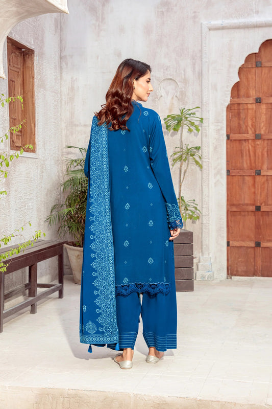 03 Piece Unstitched Pashmina Printed