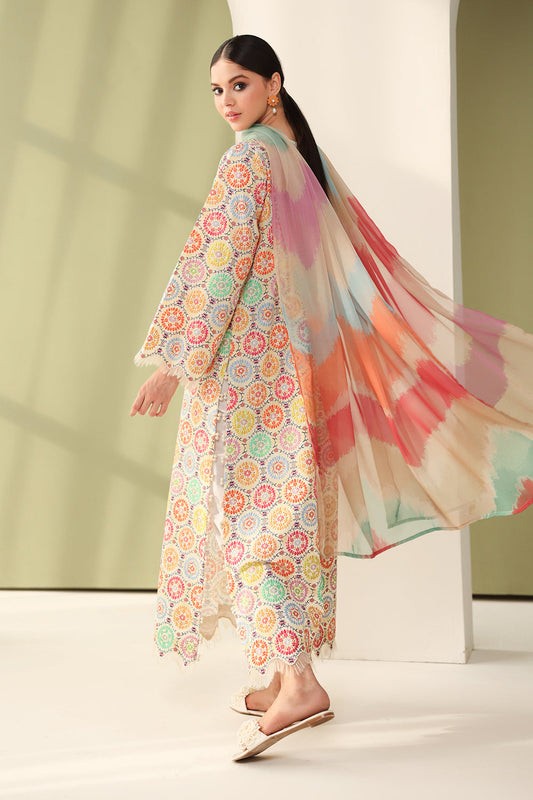 EMBROIDERED PRINTED LAWN UF-4178