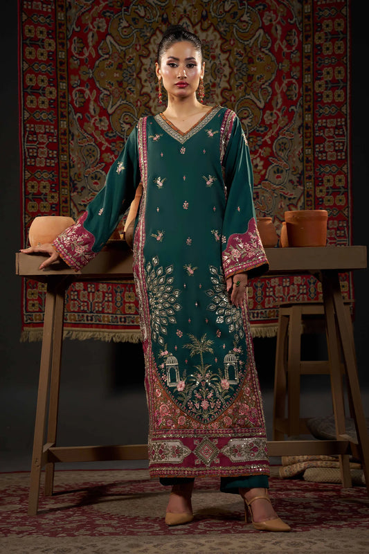 2 PIECE EMBROIDERED KHADAR KAFTAN EMB-581 A