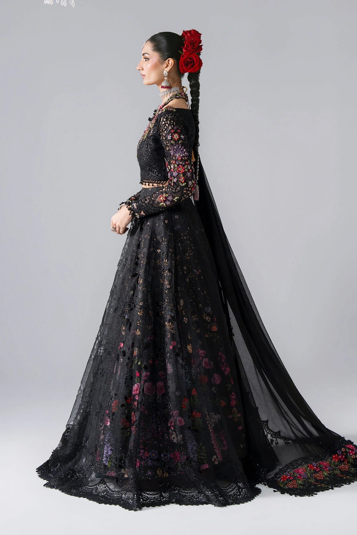 3 Piece Unstitched Embroidered Organza Suit | BD - 3101
