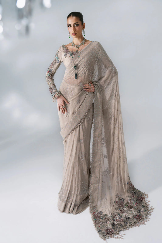 Unstitched Embroidered Chiffon Saree | BD - 3103