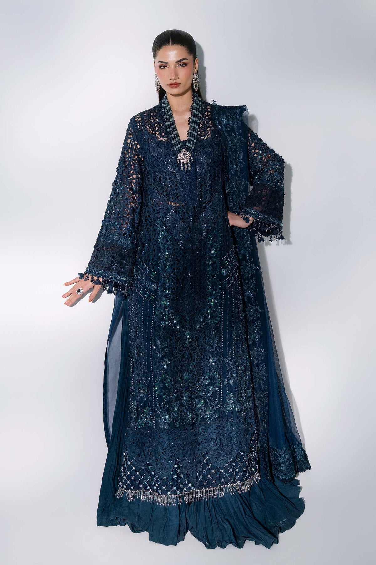 3 Piece Unstitched Embroidered Organza Suit | BD - 3106