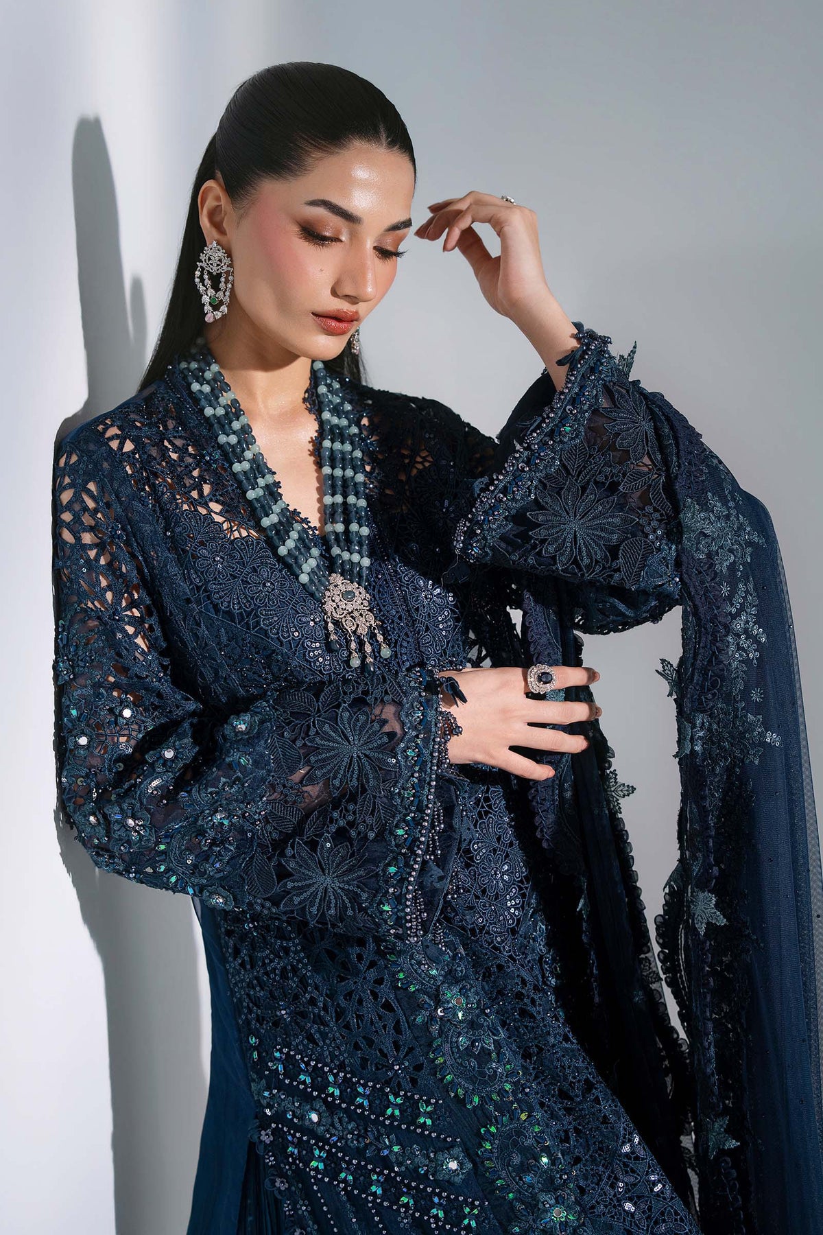 3 Piece Unstitched Embroidered Organza Suit | BD - 3106
