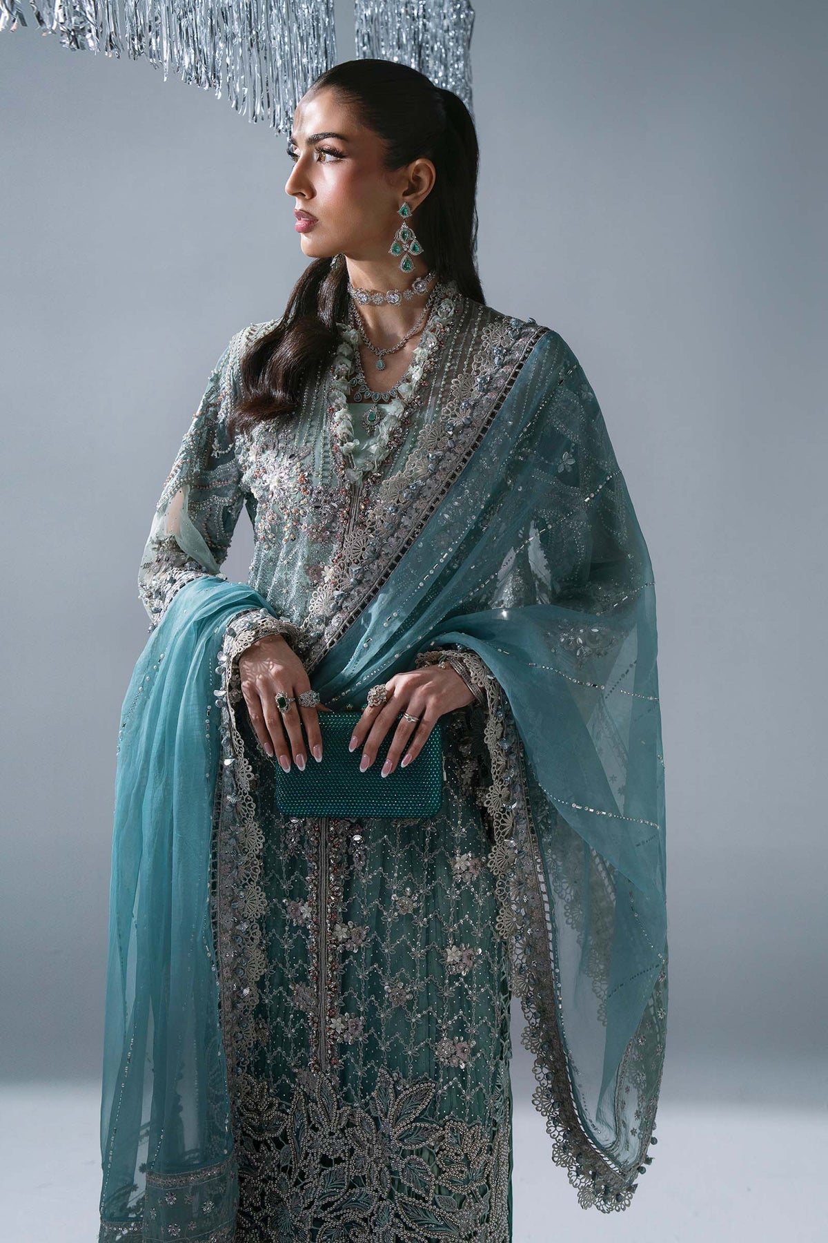 3 Piece Unstitched Embroidered Organza Suit | BD - 3107