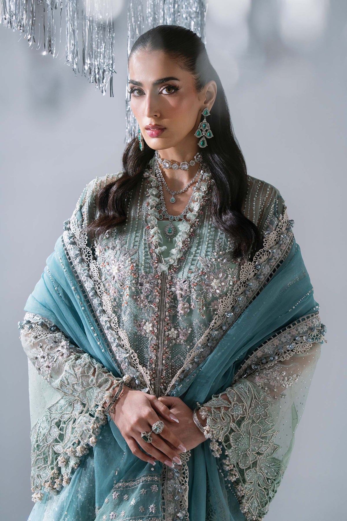 3 Piece Unstitched Embroidered Organza Suit | BD - 3107