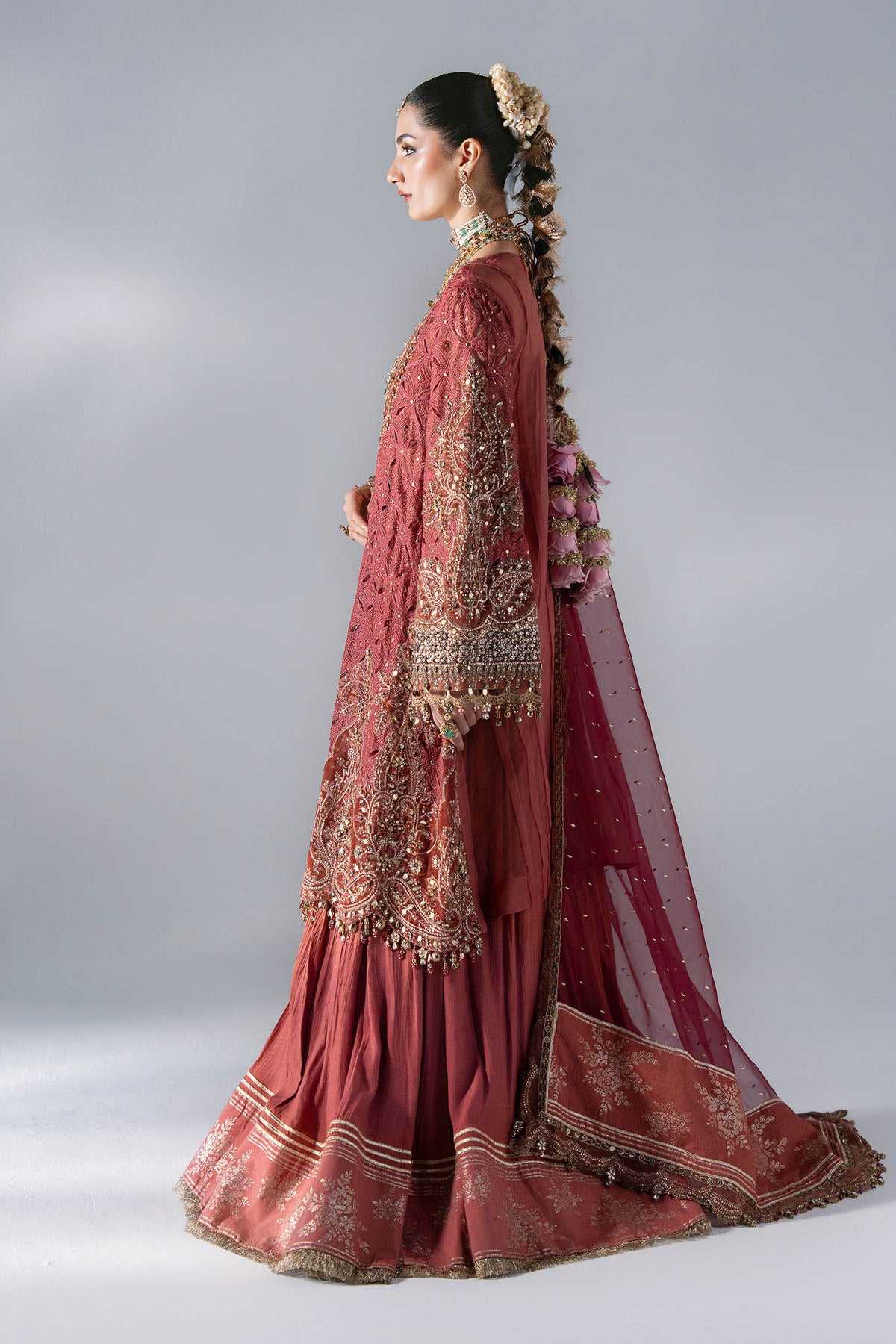 3 Piece Unstitched Embroidered Organza Suit | BD - 3108