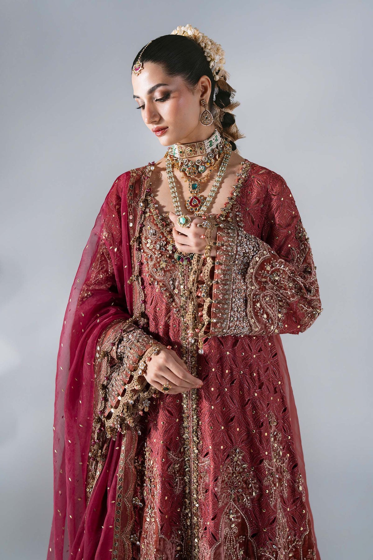 3 Piece Unstitched Embroidered Organza Suit | BD - 3108