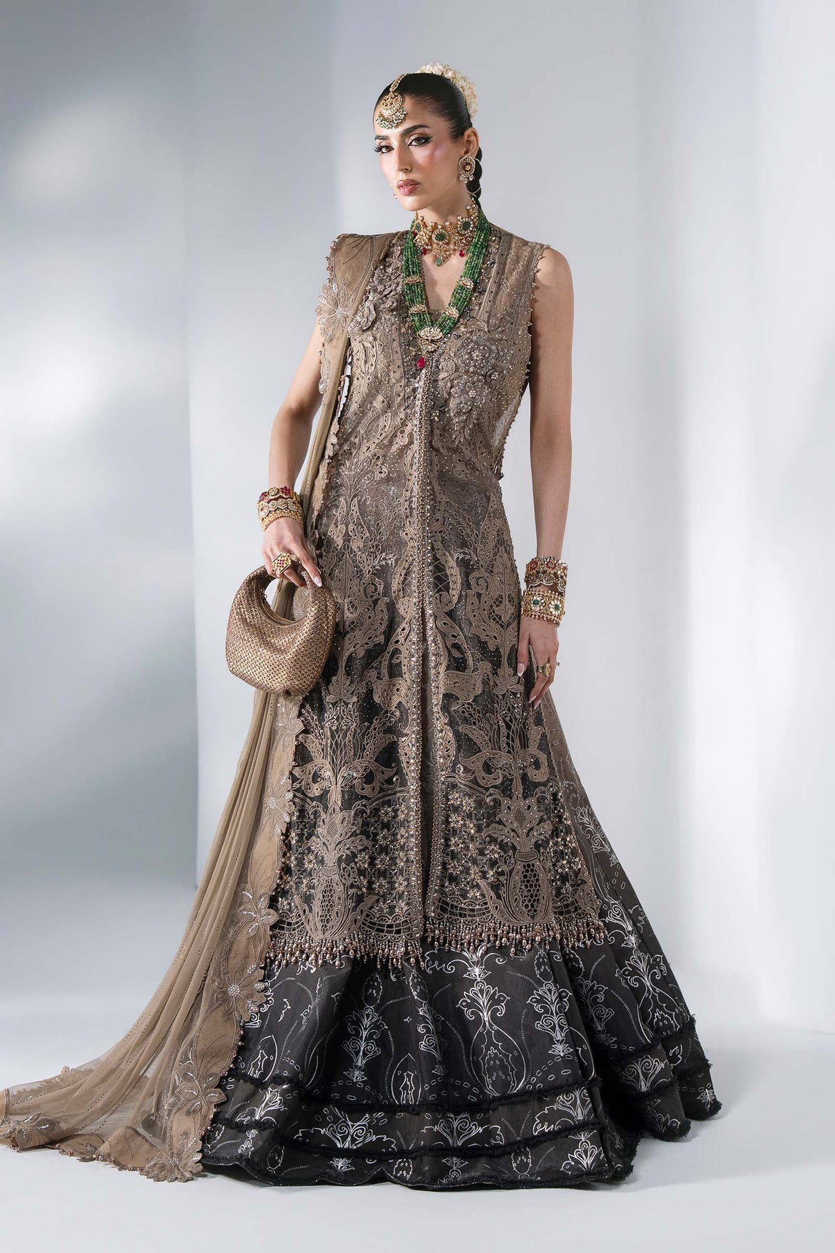 3 Piece Unstitched Embroidered Chiffon Suit | BD - 3102