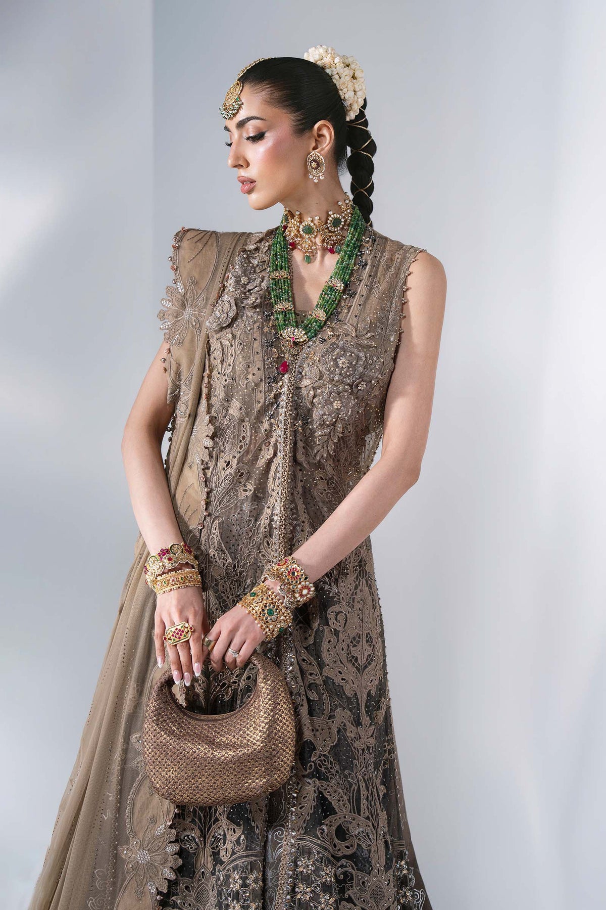 3 Piece Unstitched Embroidered Chiffon Suit | BD - 3102