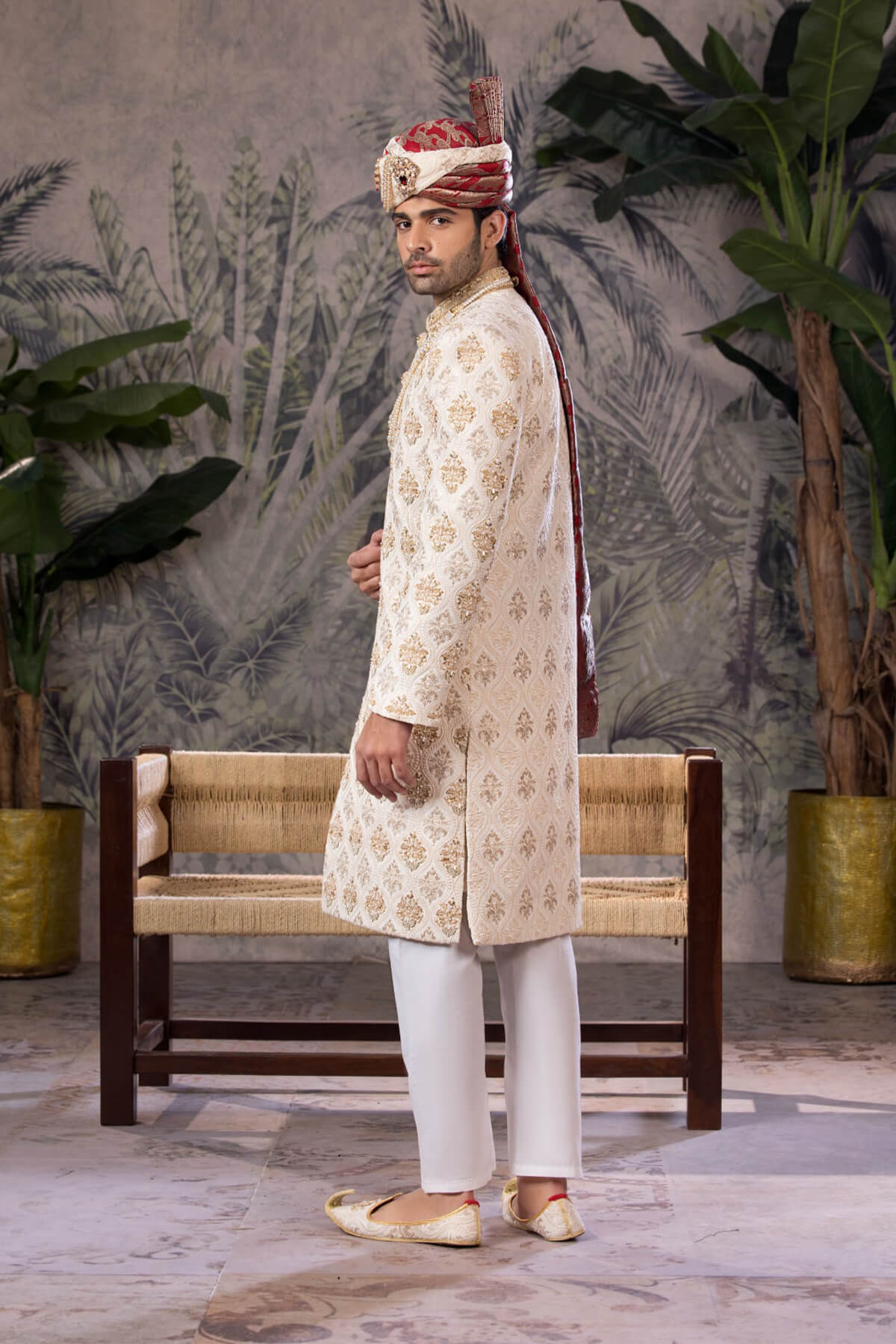 Bin Tayyab Sherwani (TD-1541) OFF WHITE