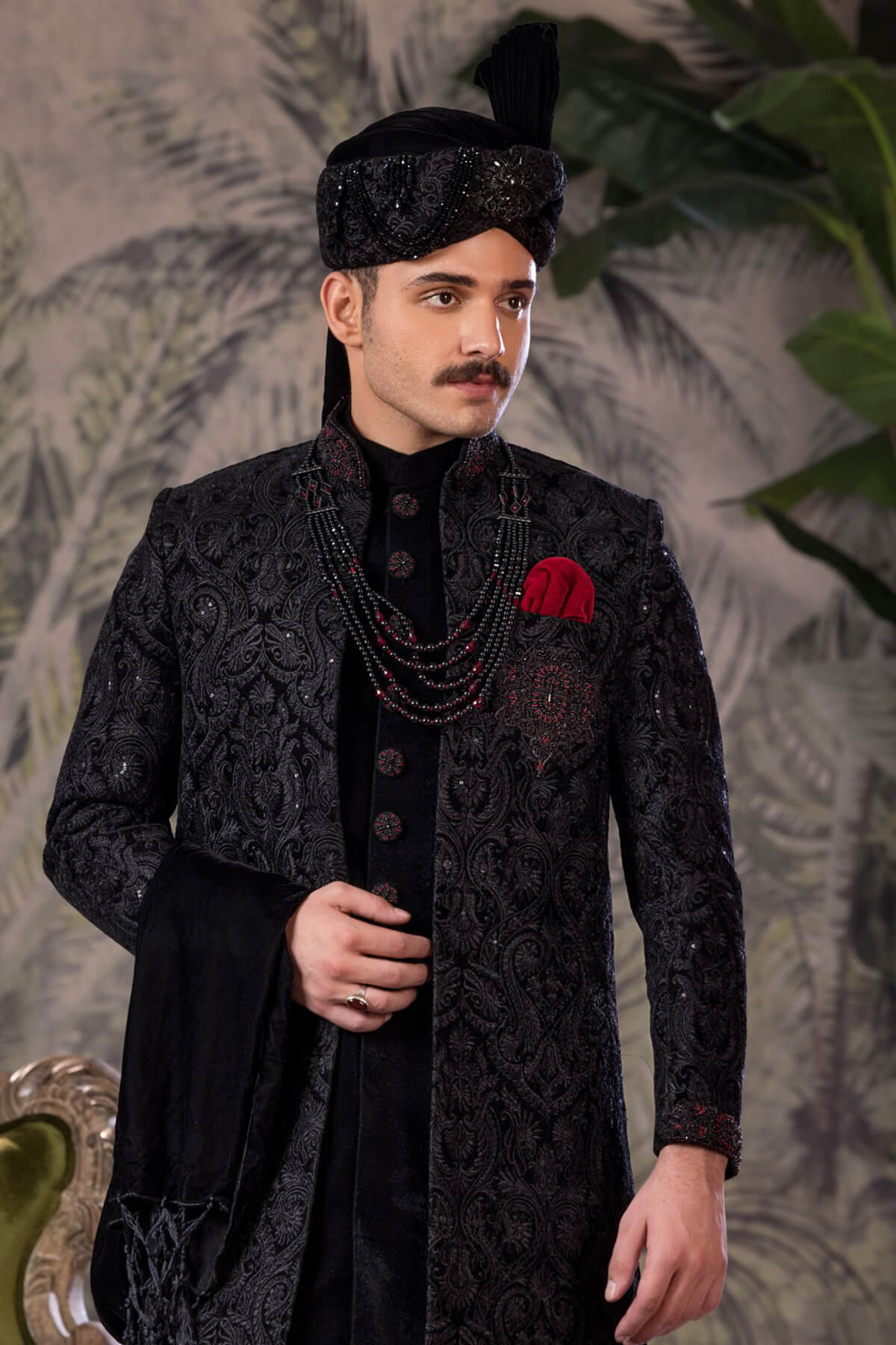 Bin Tayyab Sherwani (TD-1750) BLACK