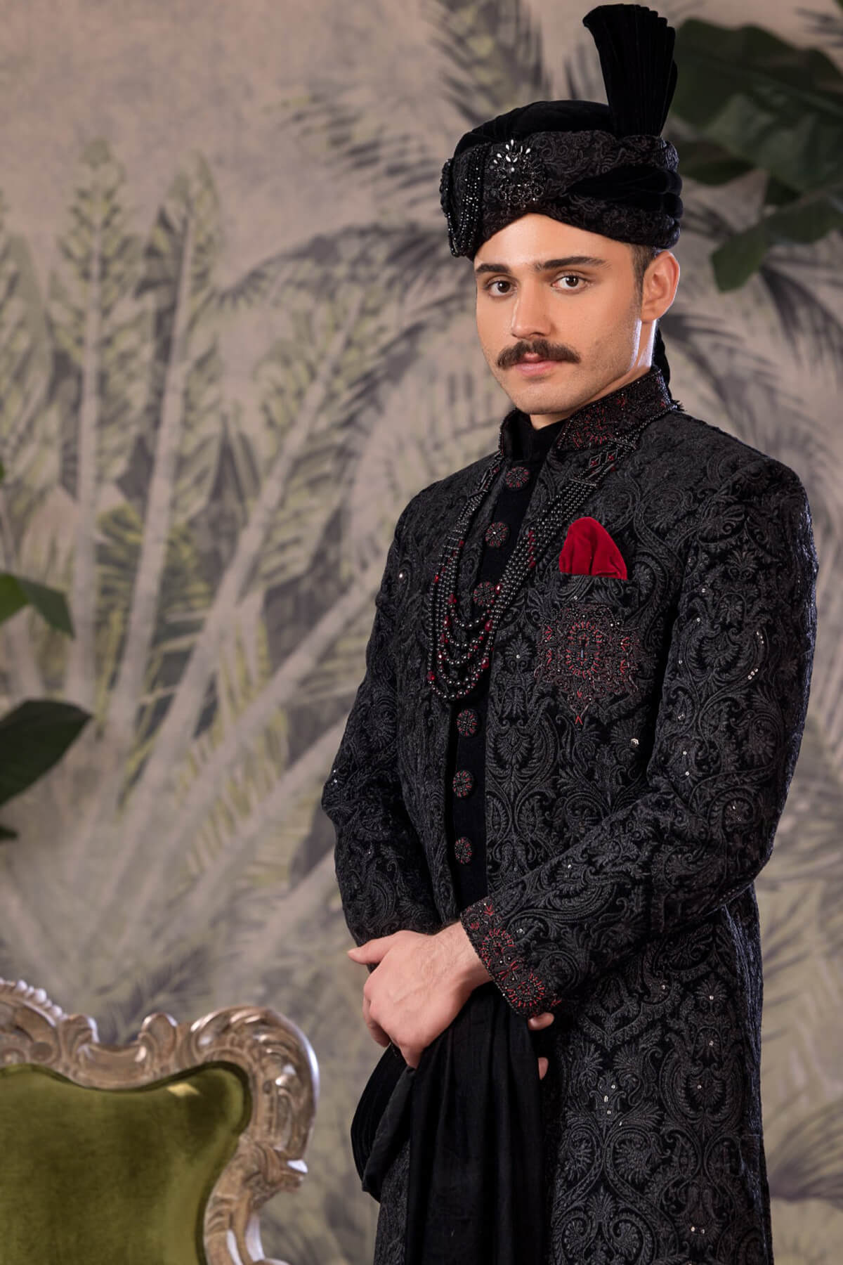 Bin Tayyab Sherwani (TD-1750) BLACK