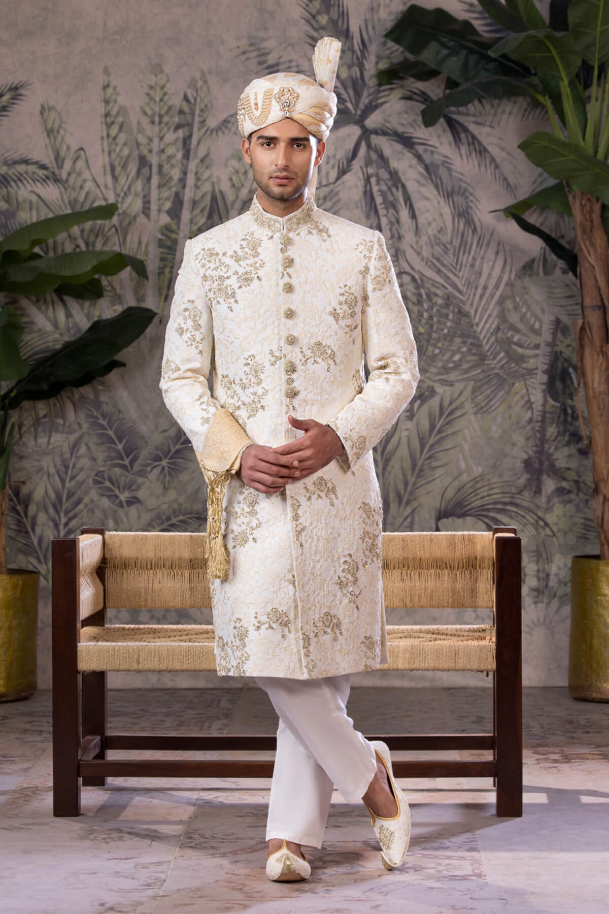 Bin Tayyab Sherwani (TD-1819) OFF-WHITE