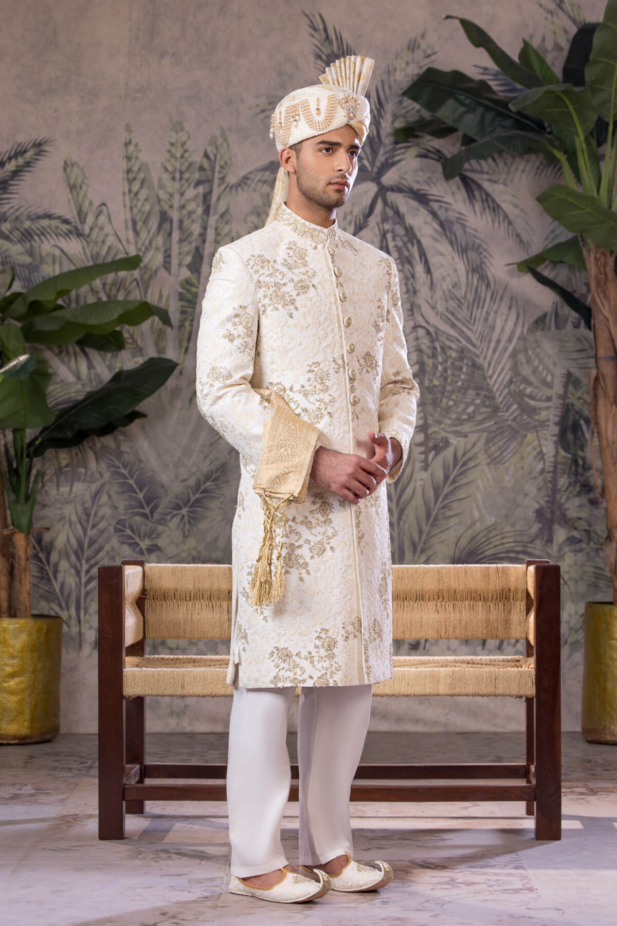 Bin Tayyab Sherwani (TD-1819) OFF-WHITE