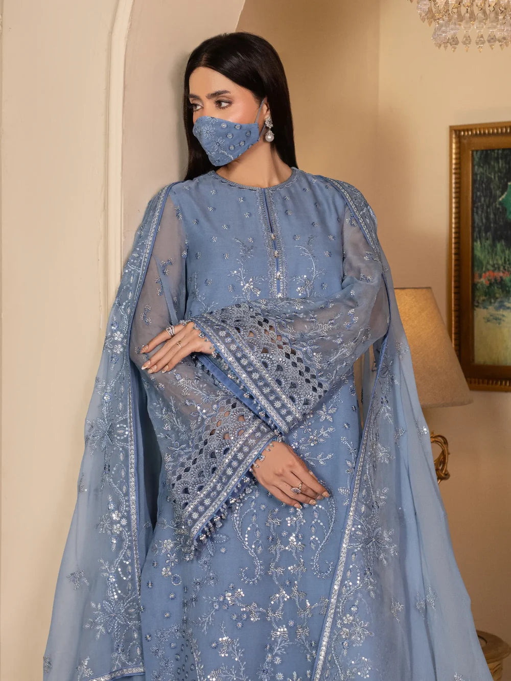 Nivara - 3 Piece Embroidered Chiffon Dress