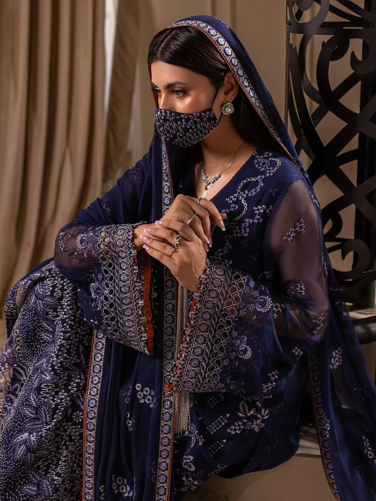 Neelam - 3 Piece Embroidered Chiffon Dress