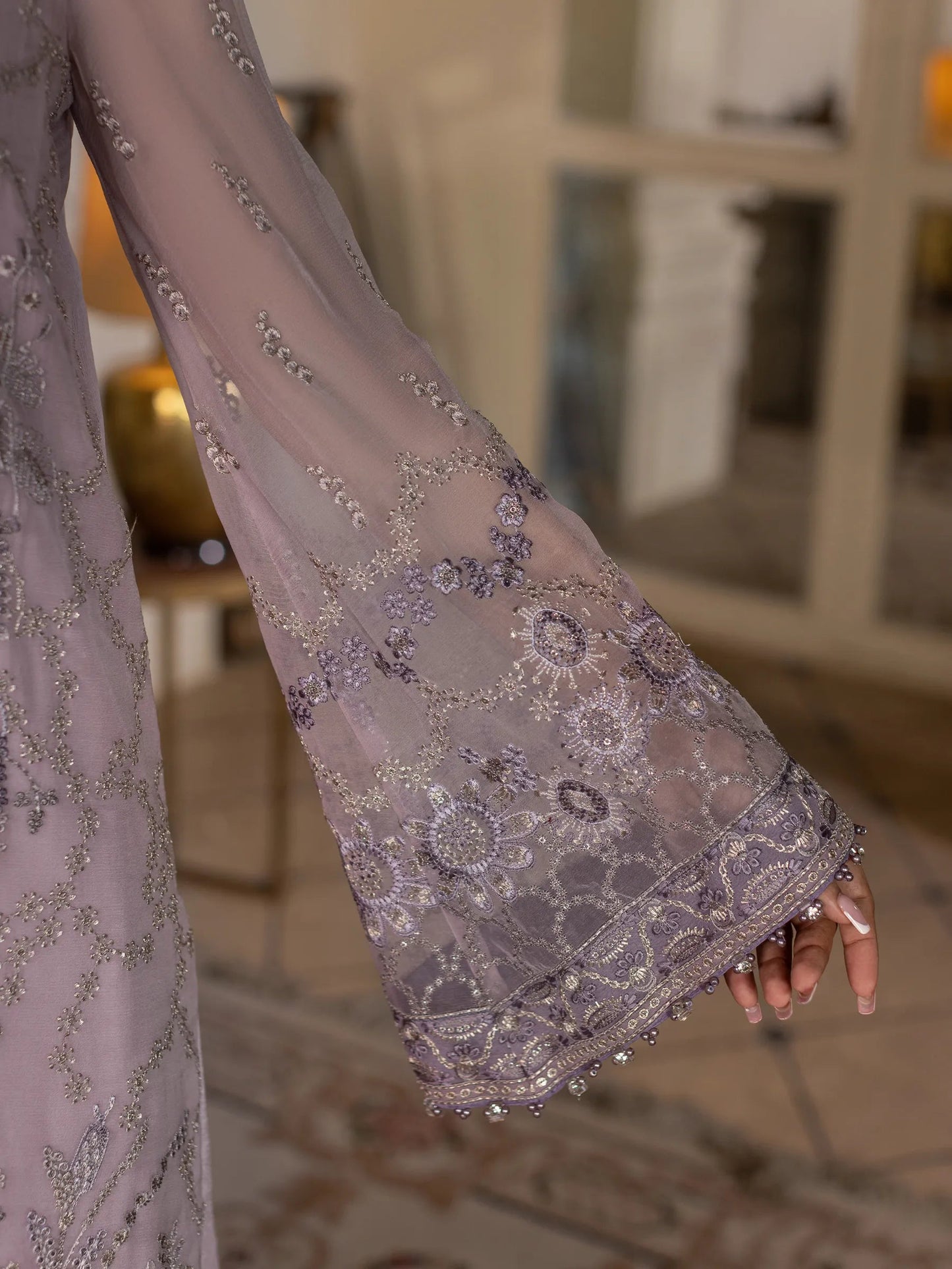 Laila - 3 Piece Embroidered Chiffon Dress