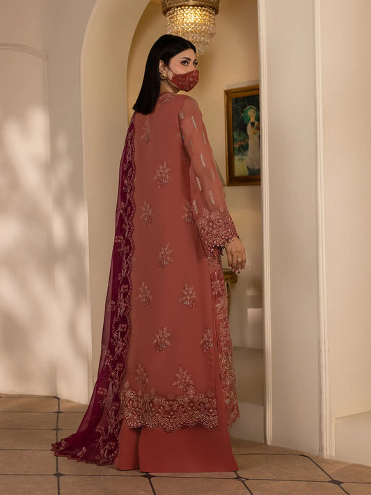 Gulrukh - 3 Piece Embroidered Chiffon Dress