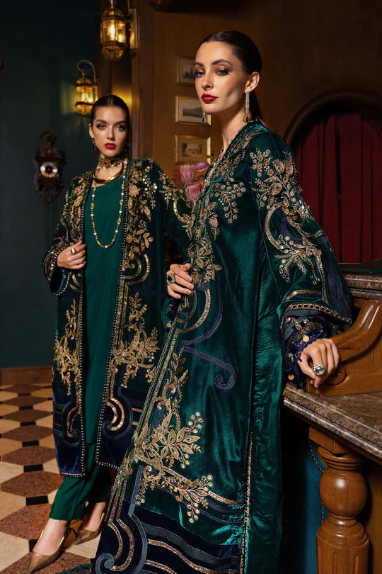 3 Piece Unstitched Embroidered Velvet Suit