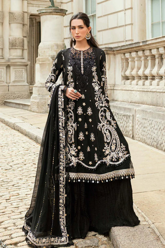 3 Piece Unstitched Embroidered Raw Silk Suit