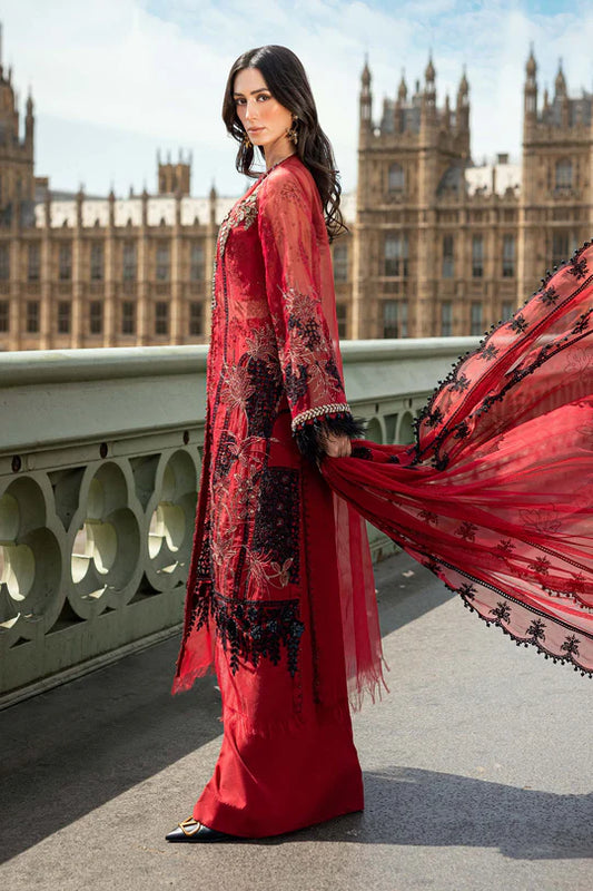 3 Piece Unstitched Embroidered Organza Suit