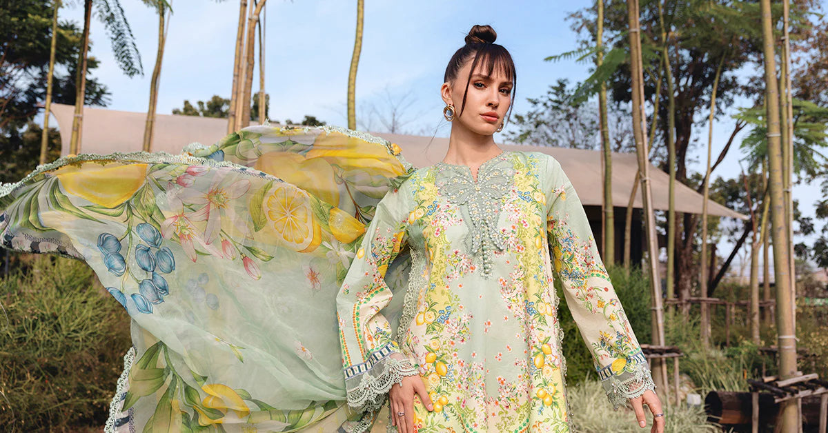 3 Piece Unstitched Embroidered Lawn Suit | MPT-2908-B