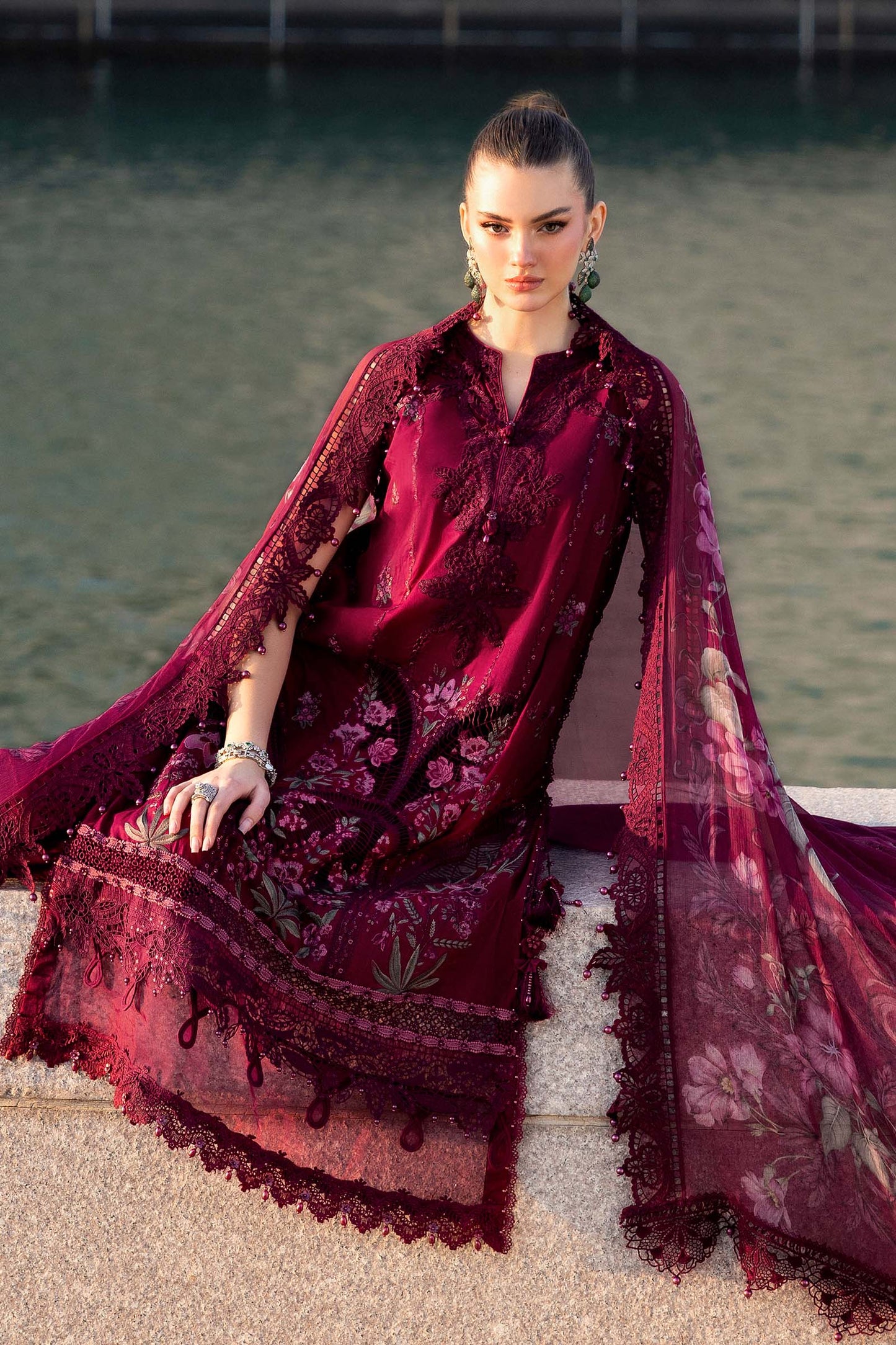 3 Piece Unstitched Embroidered Lawn Suit