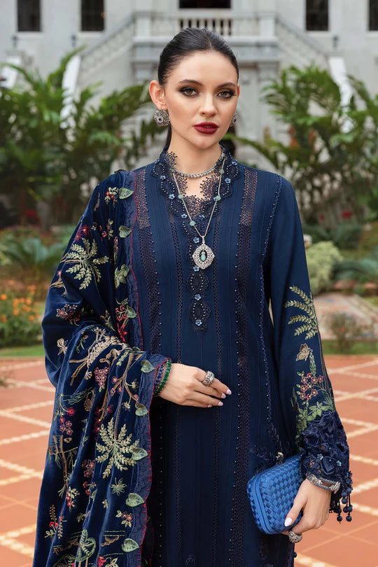 3 Piece Unstitched Embroidered Twill Linen Suit