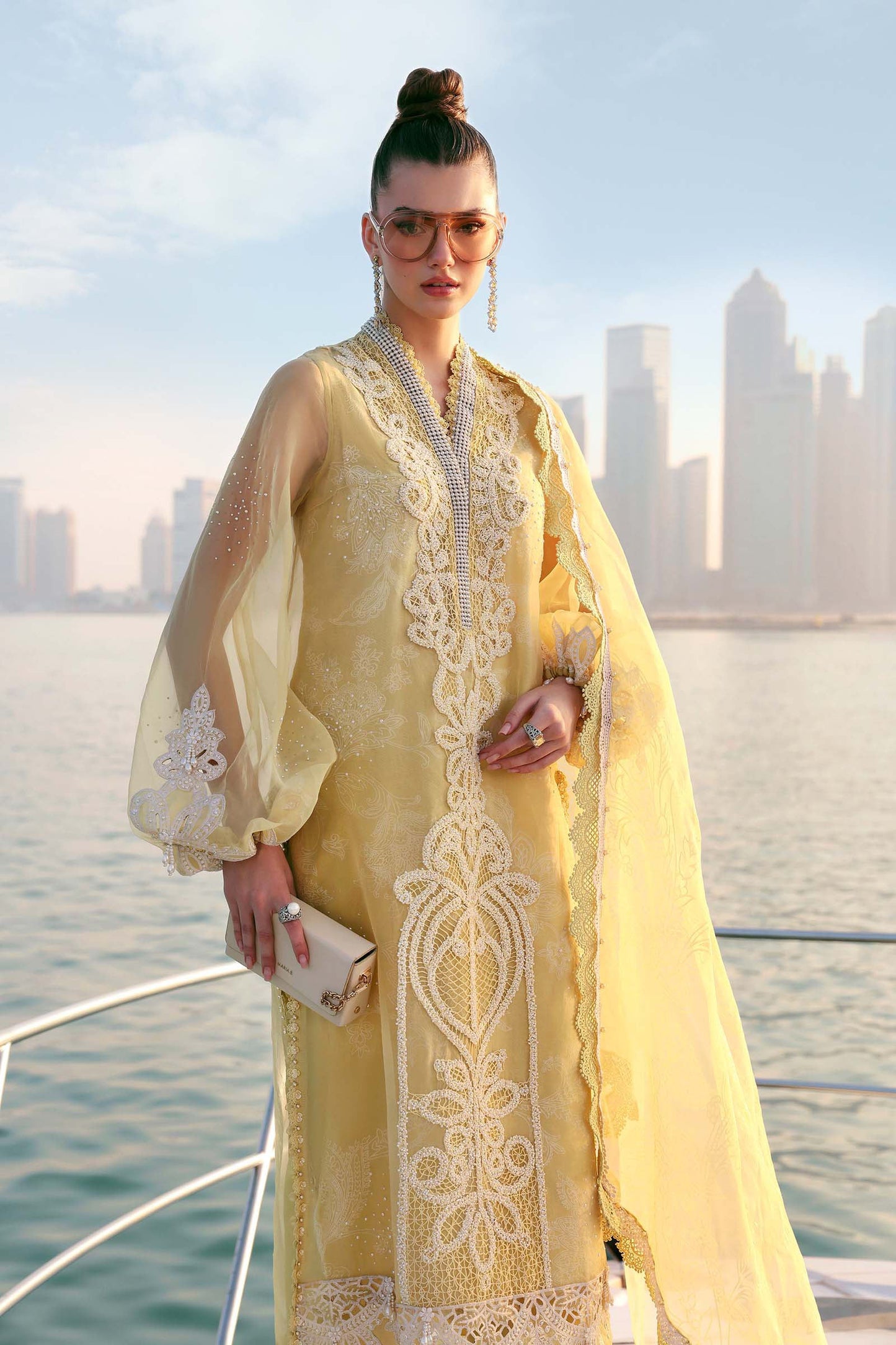 3 Piece Unstitched Embroidered Organza Suit
