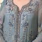 3 Piece Unstitched Embroidered Chiffon Suit