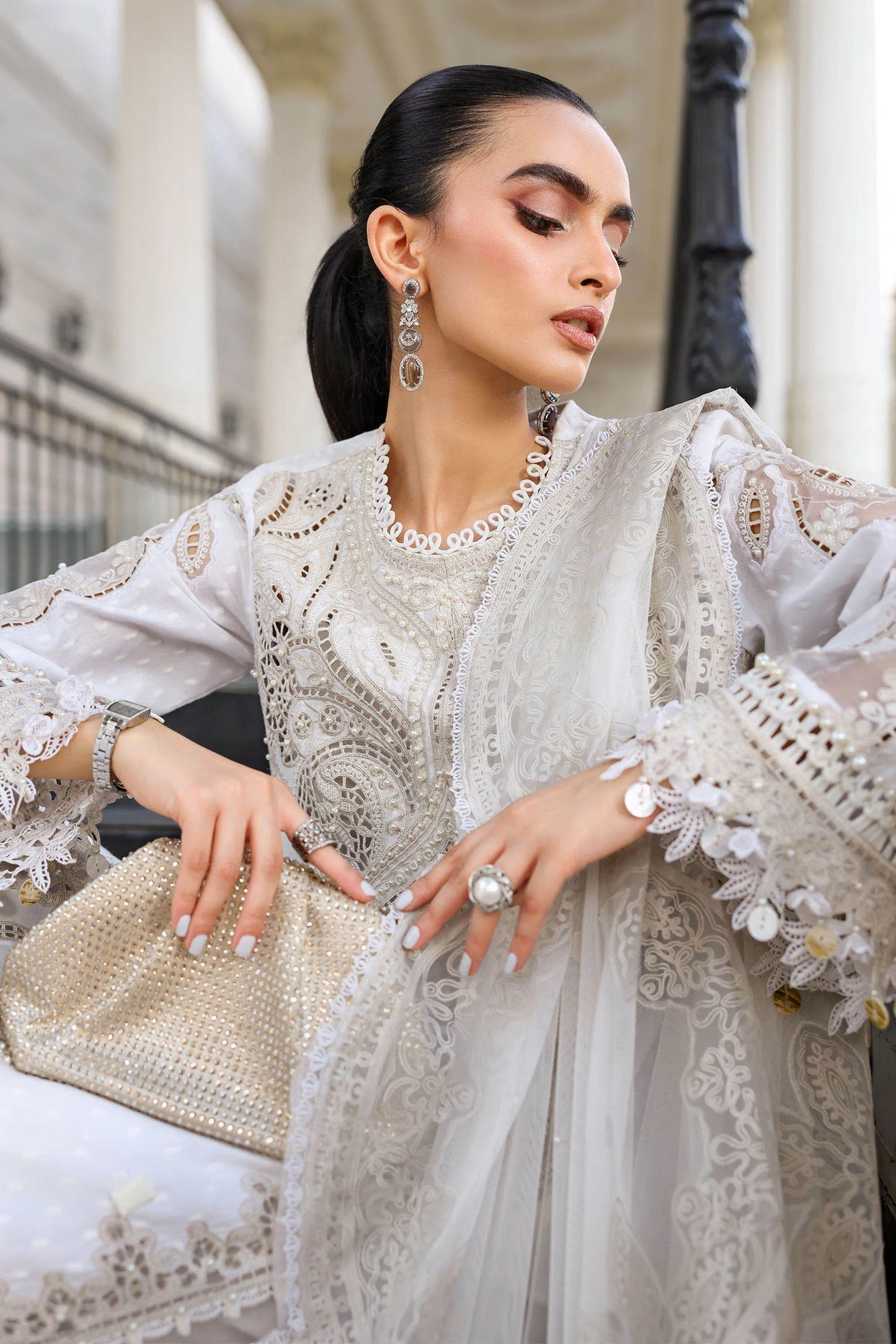 3 Piece Unstitched Embroidered Jacquard Lawn Suit | EL-26-01