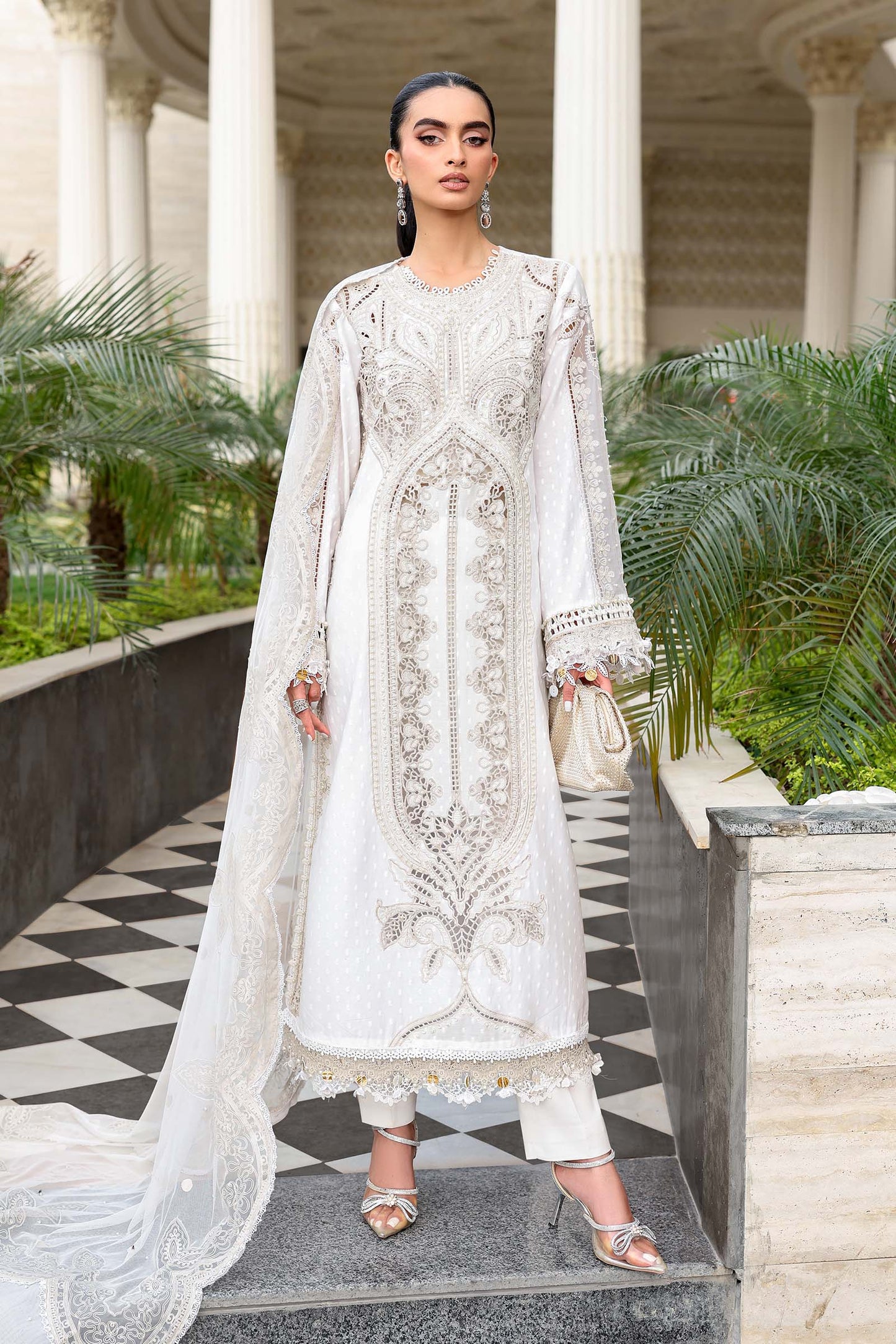 3 Piece Unstitched Embroidered Jacquard Lawn Suit | EL-26-01