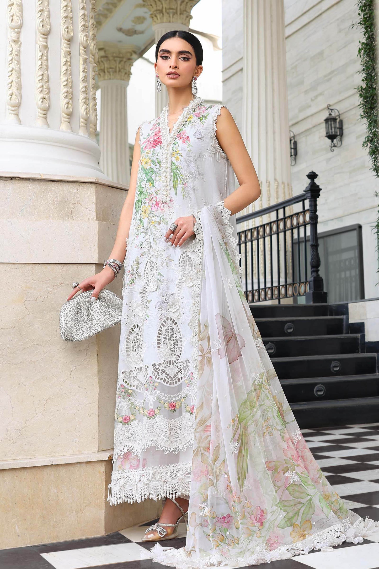 3 Piece Unstitched Embroidered Lawn Suit | EL-26-03