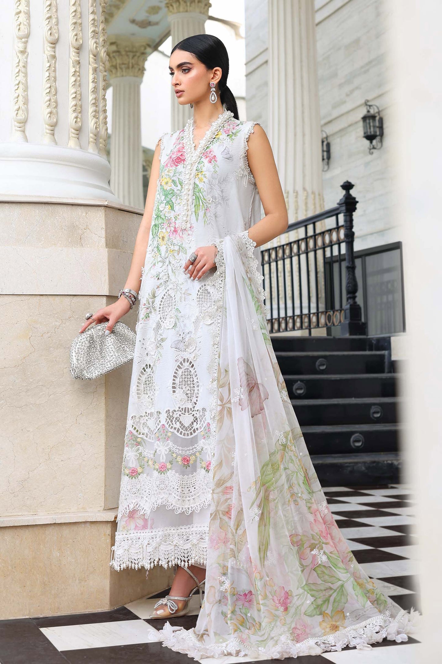 3 Piece Unstitched Embroidered Lawn Suit | EL-26-03
