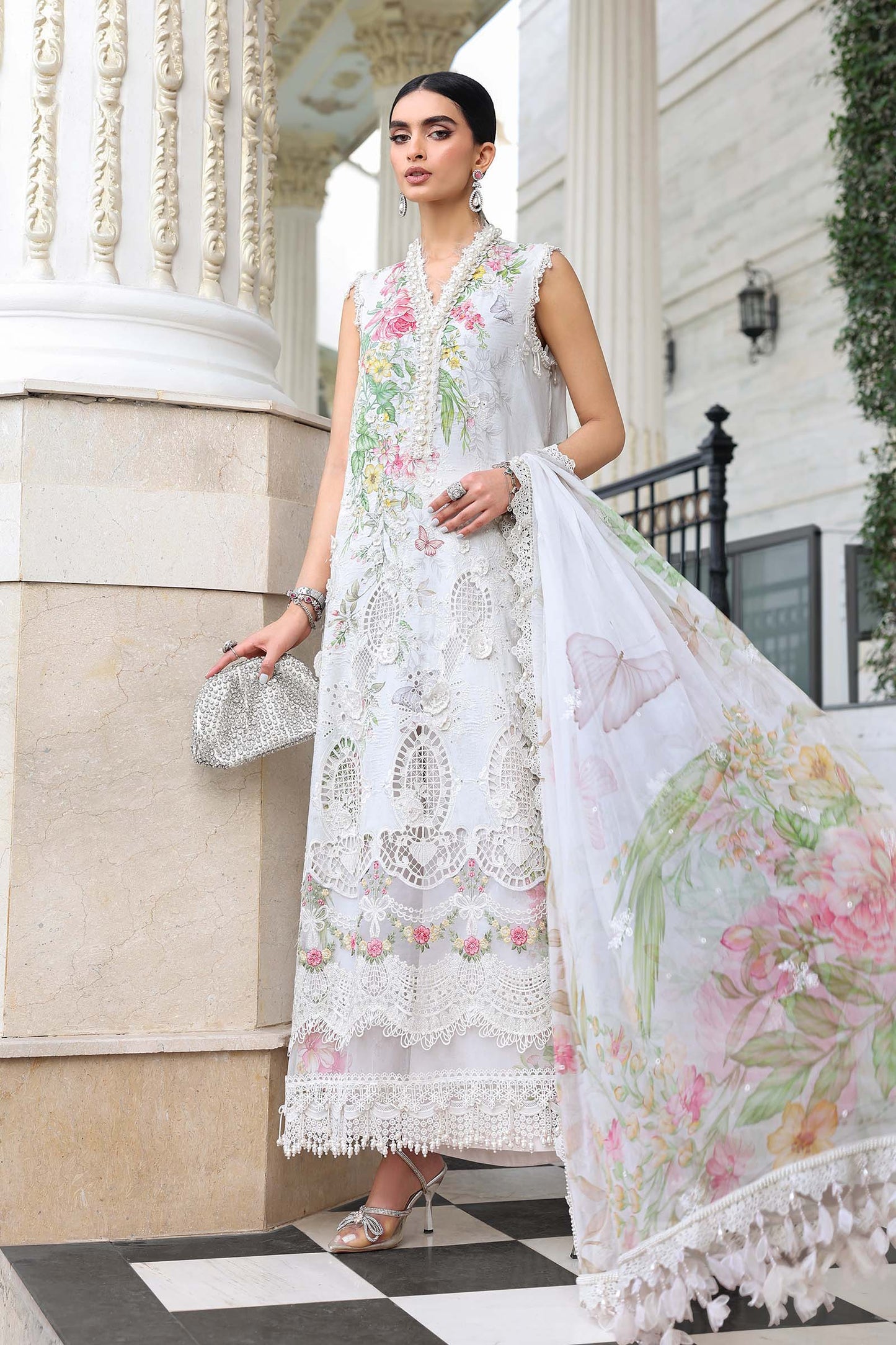 3 Piece Unstitched Embroidered Lawn Suit | EL-26-03