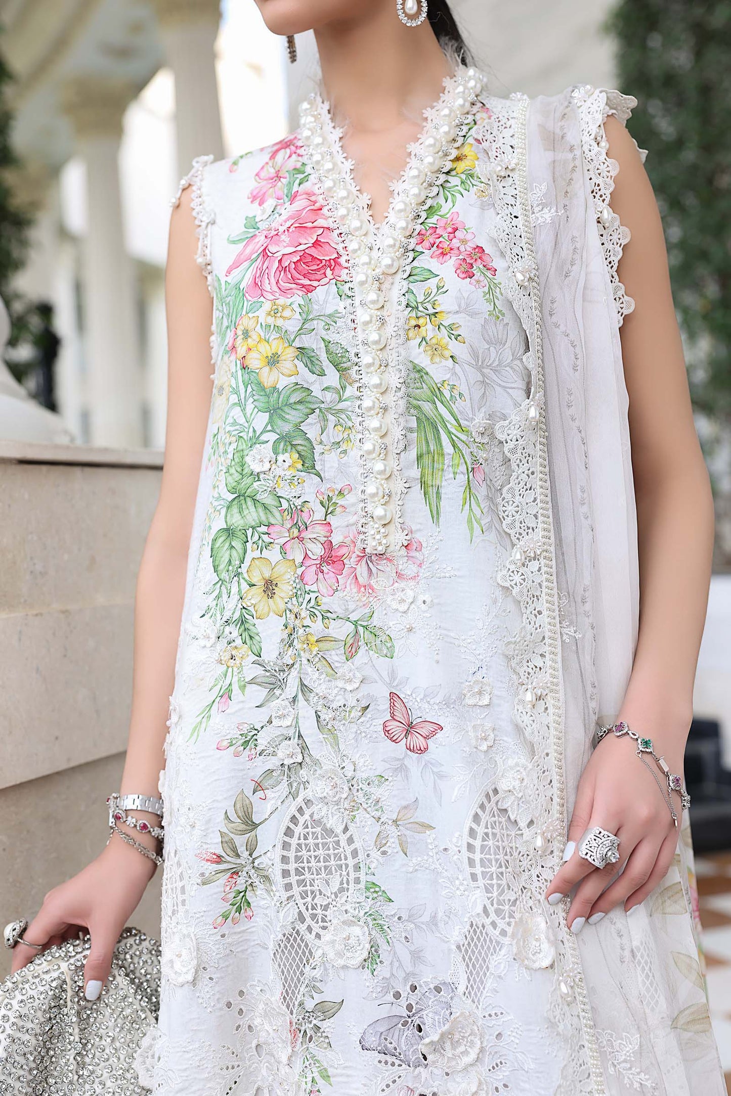 3 Piece Unstitched Embroidered Lawn Suit | EL-26-03