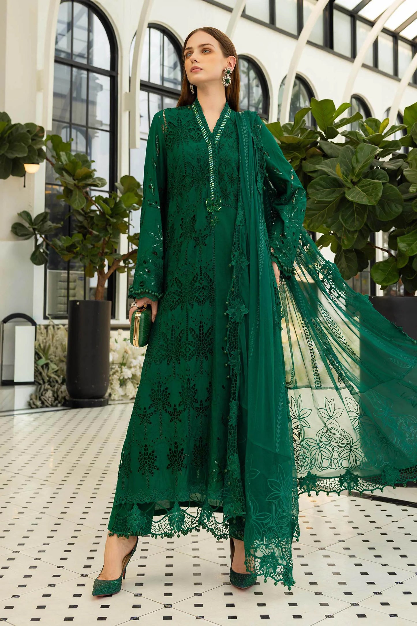 3 Piece Unstitched Embroidered Lawn Suit | EL-26-04