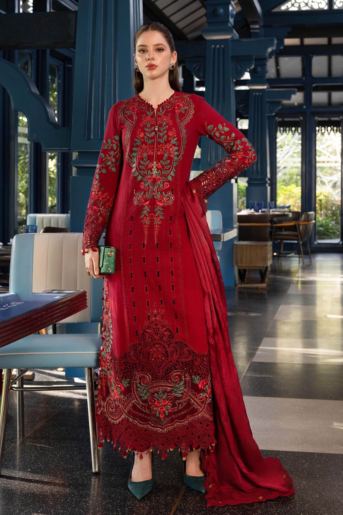 3 Piece Unstitched Embroidered Jacquard Lawn Suit | EL-26-05